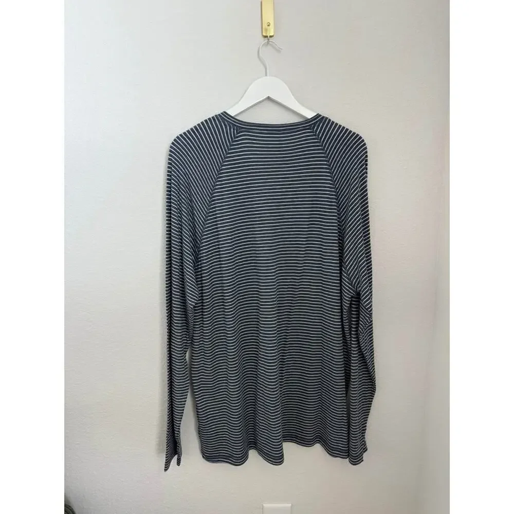 Faherty Men’s Cloud Henley Striped Navy Casual Top NWT Sz XXL‎
